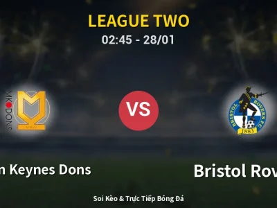 Kết Quả: Milton Keynes Dons 1-0 Bristol Rovers – Highlight & Bàn Thắng | League Two