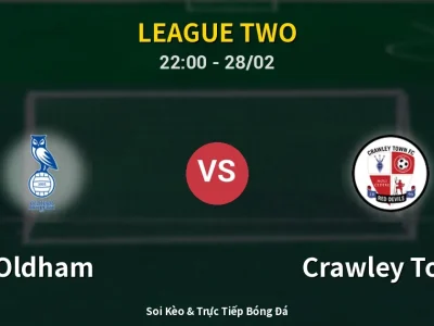 Soi Kèo Oldham vs Crawley Town – 22:00 28/02 | Nhận Định, Dự Đoán Tỷ Số