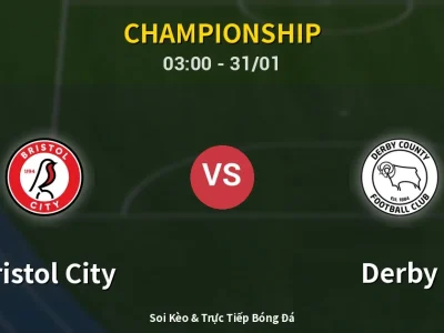 Kết Quả: Bristol City 0-5 Derby – Highlight & Bàn Thắng | Championship