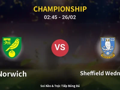 Kết Quả: Norwich 2-0 Sheffield Wednesday – Highlight & Bàn Thắng | Championship