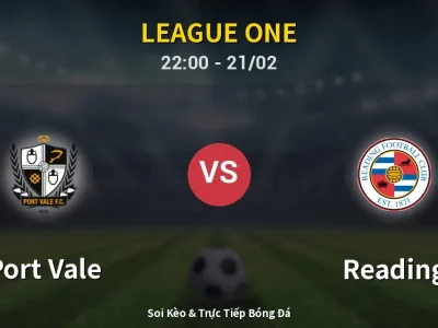 🔴 Trực Tiếp: Port Vale 0-0 Reading – Link Xem League One (Full HD)