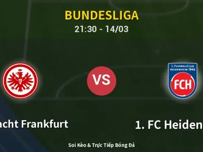 Soi Kèo Eintracht Frankfurt vs 1. FC Heidenheim – 21:30 14/03 | Nhận Định, Dự Đoán Tỷ Số