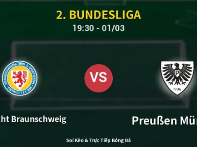 Kết Quả: Eintracht Braunschweig 1-2 Preußen Münster – Highlight & Bàn Thắng | 2. Bundesliga
