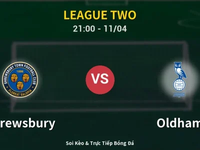 Soi Kèo Shrewsbury vs Oldham – 21:00 11/04 | Nhận Định, Dự Đoán Tỷ Số