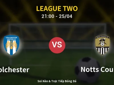 Soi Kèo Colchester vs Notts County – 21:00 25/04 | Nhận Định, Dự Đoán Tỷ Số