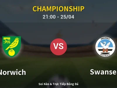Soi Kèo Norwich vs Swansea – 21:00 25/04 | Nhận Định, Dự Đoán Tỷ Số