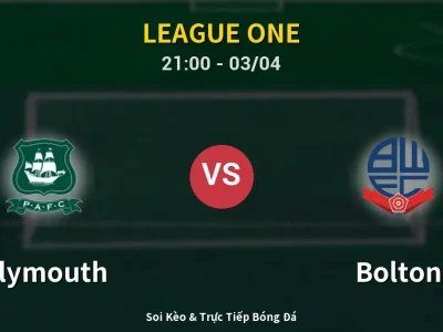 🔴 Trực Tiếp: Plymouth 1-2 Bolton – Link Xem League One (Full HD)