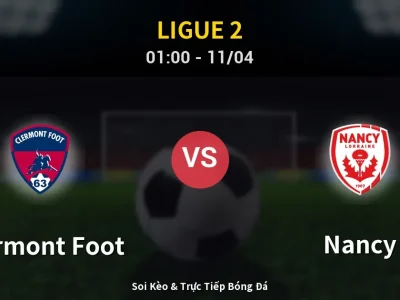 🔴 Trực Tiếp: Clermont Foot 0-1 Nancy – Link Xem Ligue 2 (Full HD)