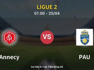 🔴 Trực Tiếp: Annecy 3-0 PAU – Link Xem Ligue 2 (Full HD)