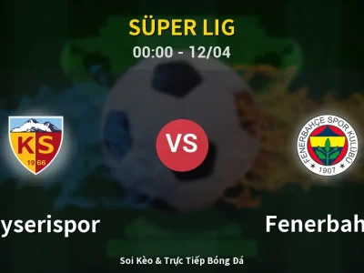Kết Quả: Kayserispor 0-4 Fenerbahçe – Highlight & Bàn Thắng | Süper Lig