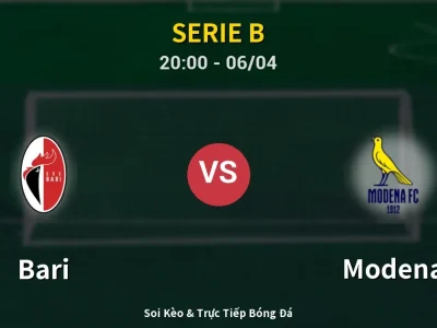 Soi Kèo Bari vs Modena – 20:00 06/04 | Nhận Định, Dự Đoán Tỷ Số