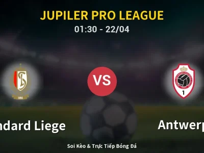 Kết Quả: Standard Liege 1-2 Antwerp – Highlight & Bàn Thắng | Jupiler Pro League